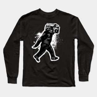 Bigfoot Sasquatch With Boombox Long Sleeve T-Shirt